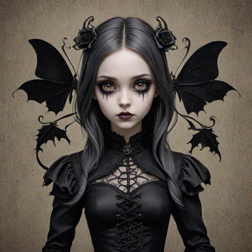 paperlarva, 1girl, gothic