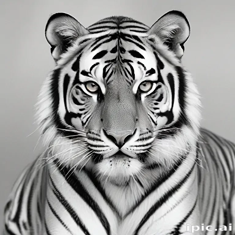 tiger clipart black and white
