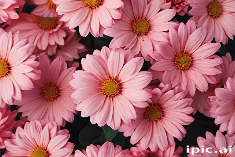 A Beautiful Display of Delicate Pink Flowers in Full Bloom Together.