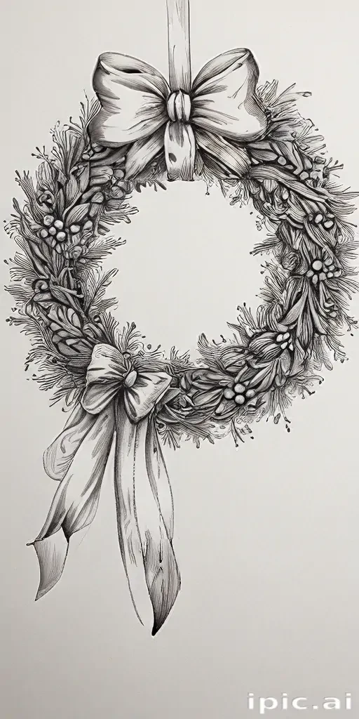wreath drawing