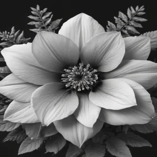 flower clip art black and white