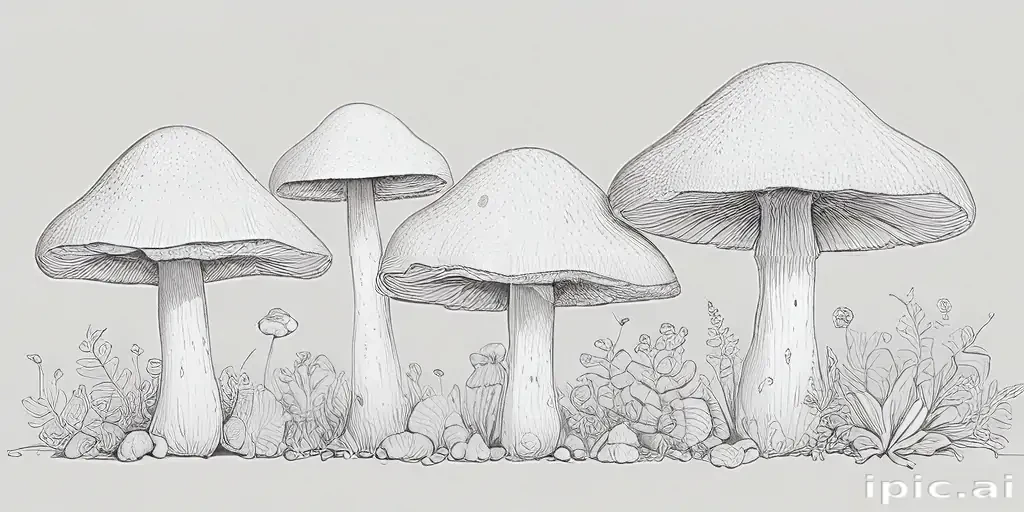 mushroom line art
