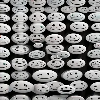white smiley face black background