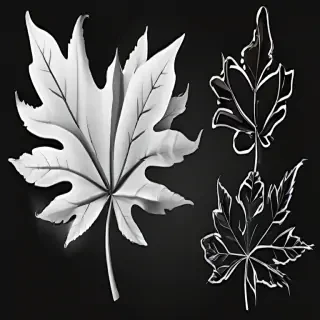 leaf clip art black and white
