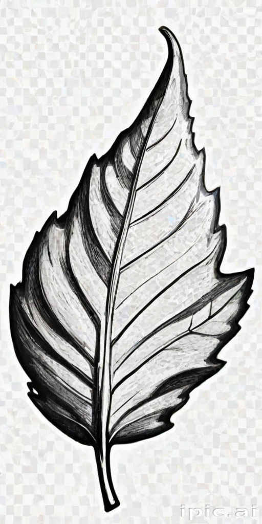 leaf clip art black and white
