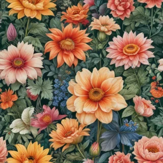 drawings of flowers in color