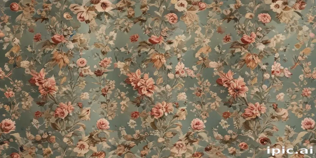 Delicate Floral Patterns on a Soft Blue Background for Elegant Decor