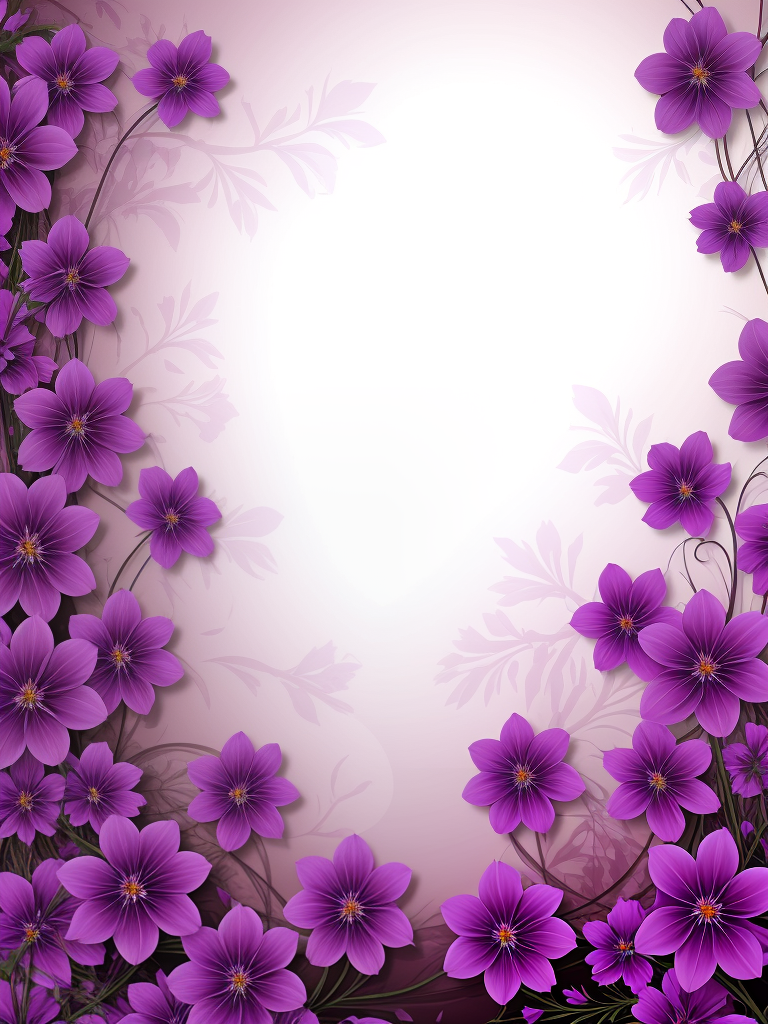 Beautiful Floral Background Design Featuring Vibrant Purple Flowers and ...