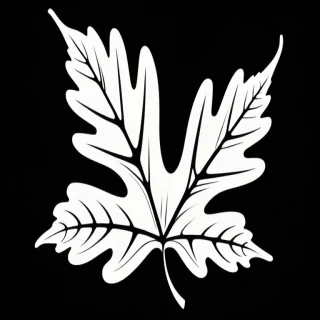 clipart of leaf black and white