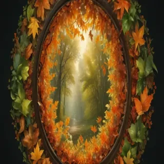circle with leaves