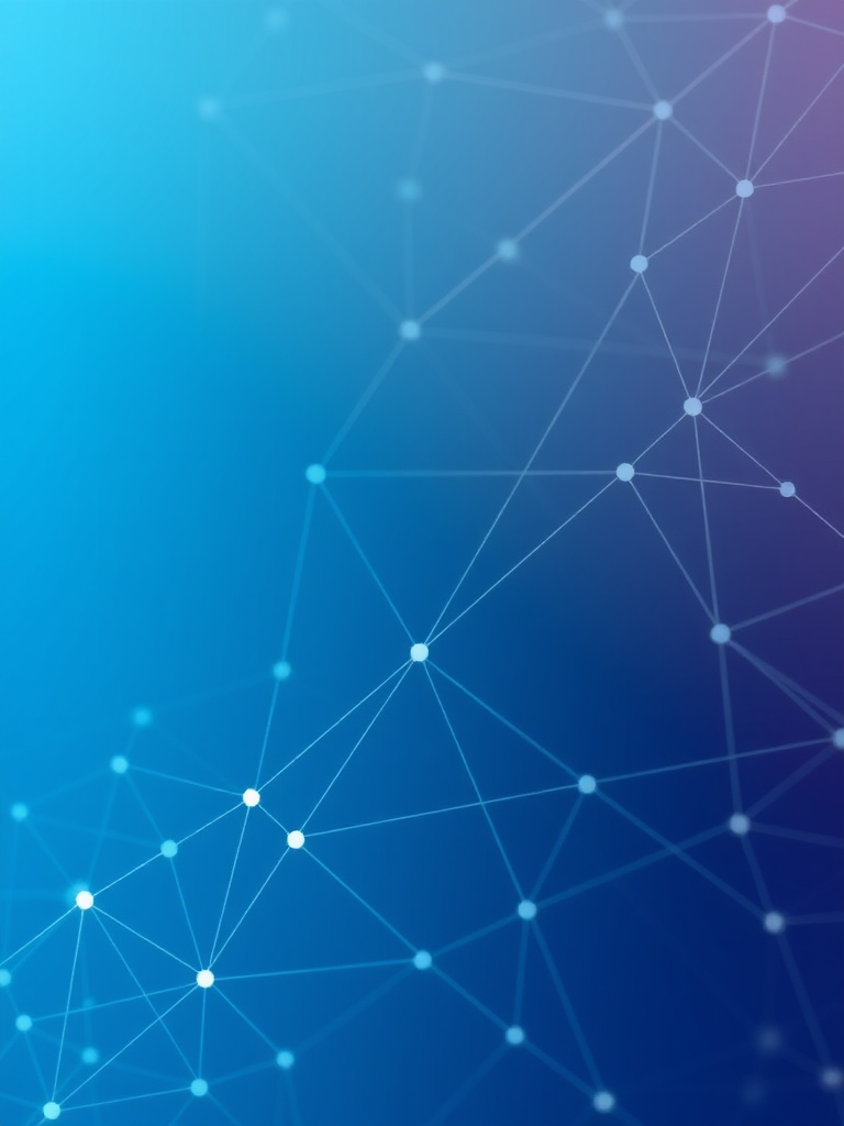 generate an abstract geometric background with interconnected lines and nodes, using a gradient from light blue to dark blue, captured with a high-resolution DSLR camera, aperture f/8, ISO 100, 24mm lens, standard view, soft focus style