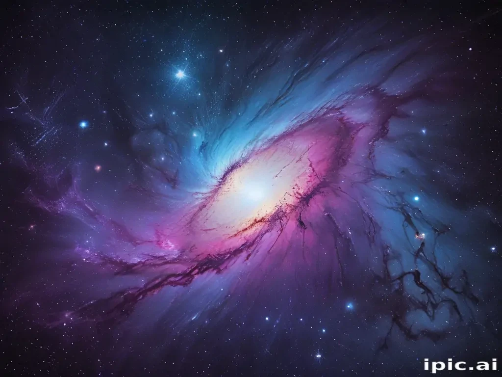 Stunning Cosmic Beauty: A Vibrant Galaxy Filled with Stars and Colorful ...
