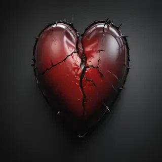 broken heart black background