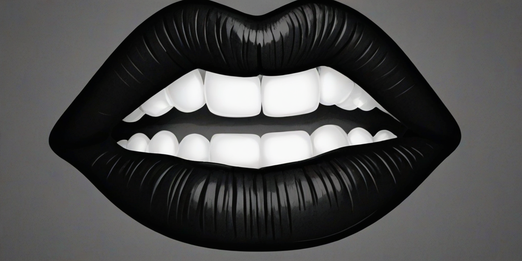 lips clipart black and white