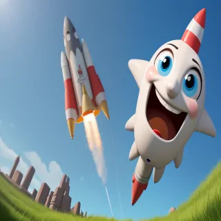 cartoon rocket