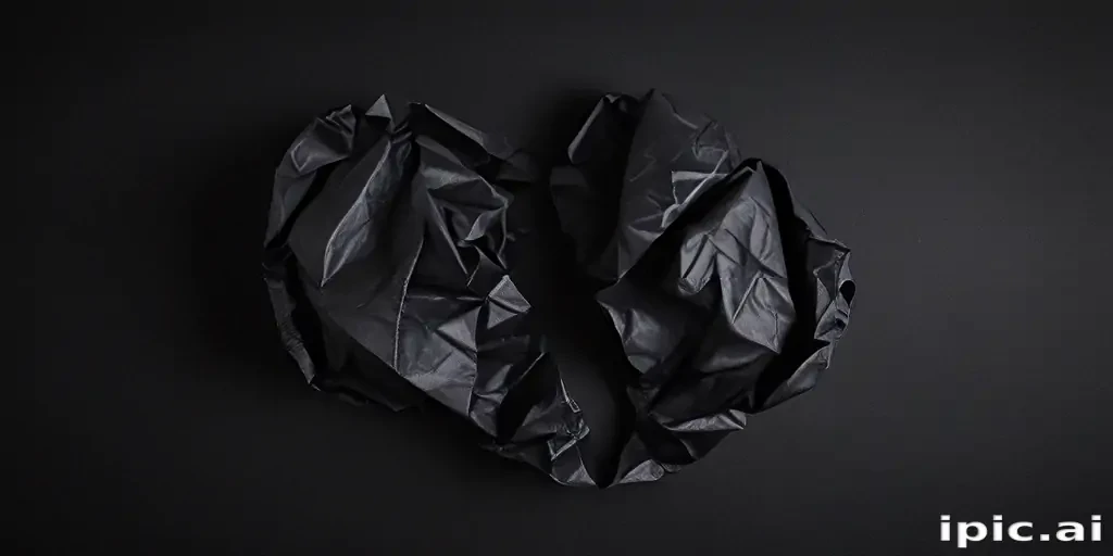 crumpled black paper