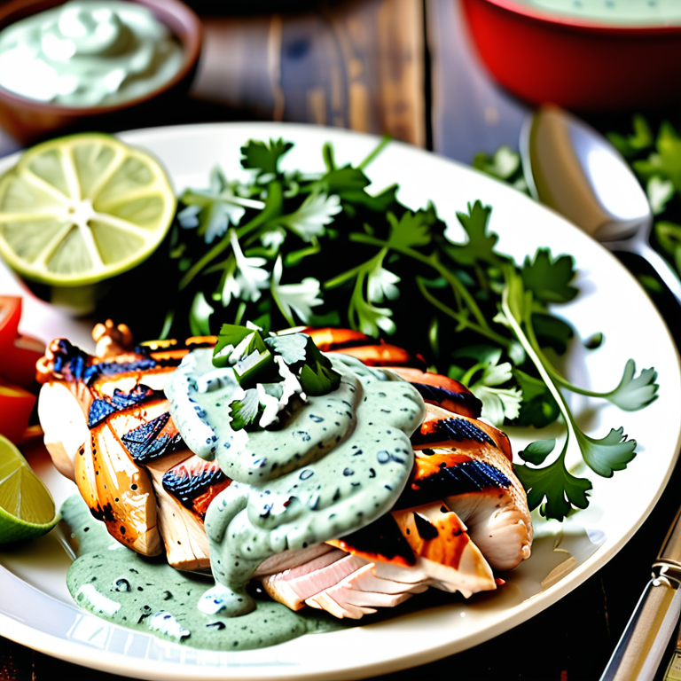 grilled chicken with cilantro crema
