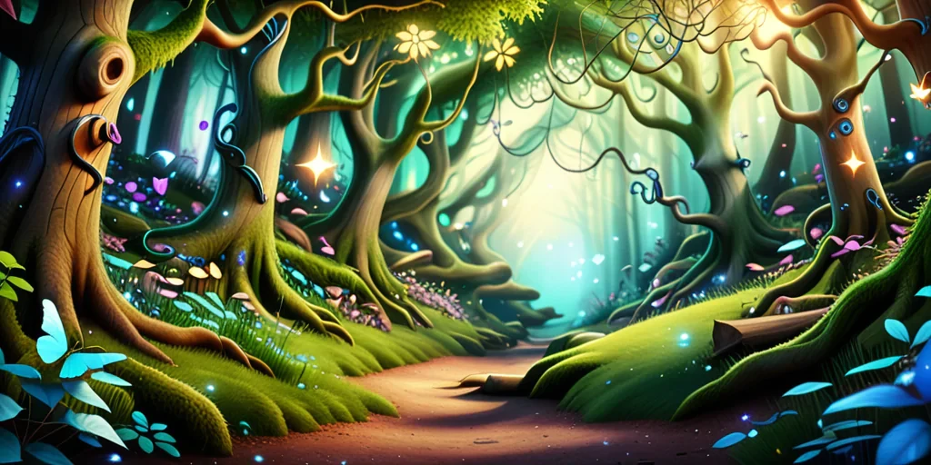 beautiful magical forest background