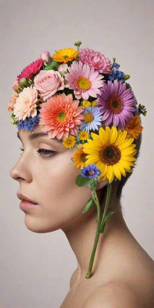 half brain half flowers