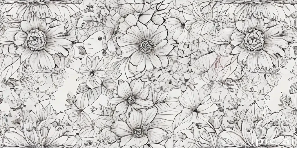 floral line art