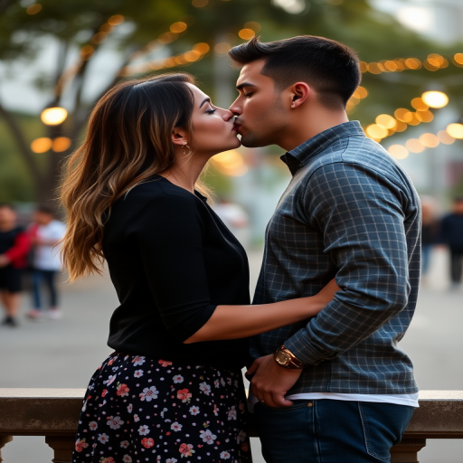 couple kissing aesthetic