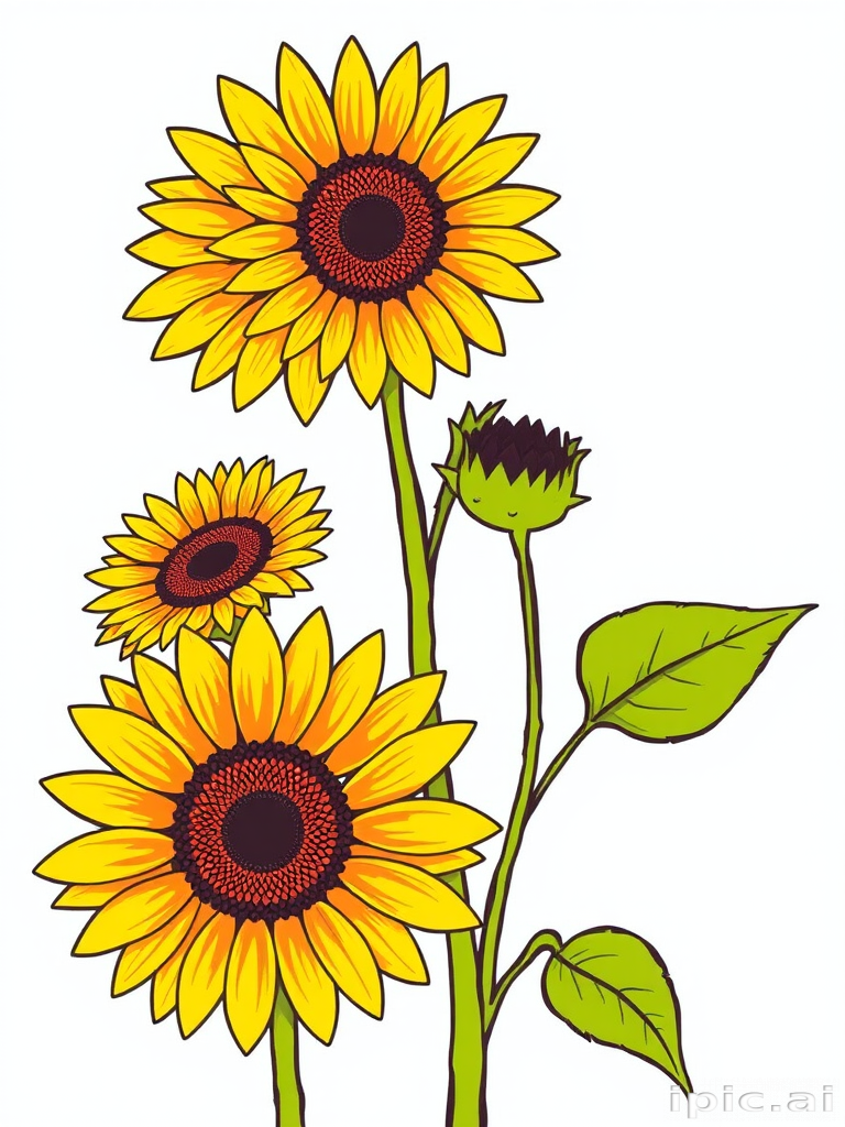 sunflower outline