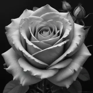 rose drawing black and white