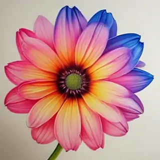 flower drawing with color
