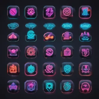 neon app icons