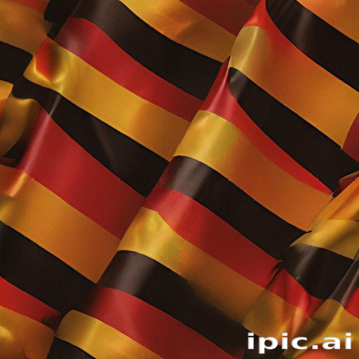 Vibrant Fabric with Bold Stripes of Red, Yellow, and Black Colors