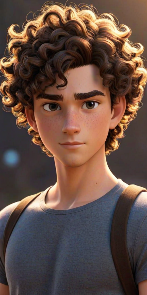popular male cartoon characters with curly hair