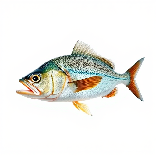 Create a high-resolution image of a mackerel fish with vibrant colors showcasing its distinct patterns, photographed with a DSLR camera using a 50mm lens, aperture set to f/8, ISO 100, in natural light against a plain white background for clarity.