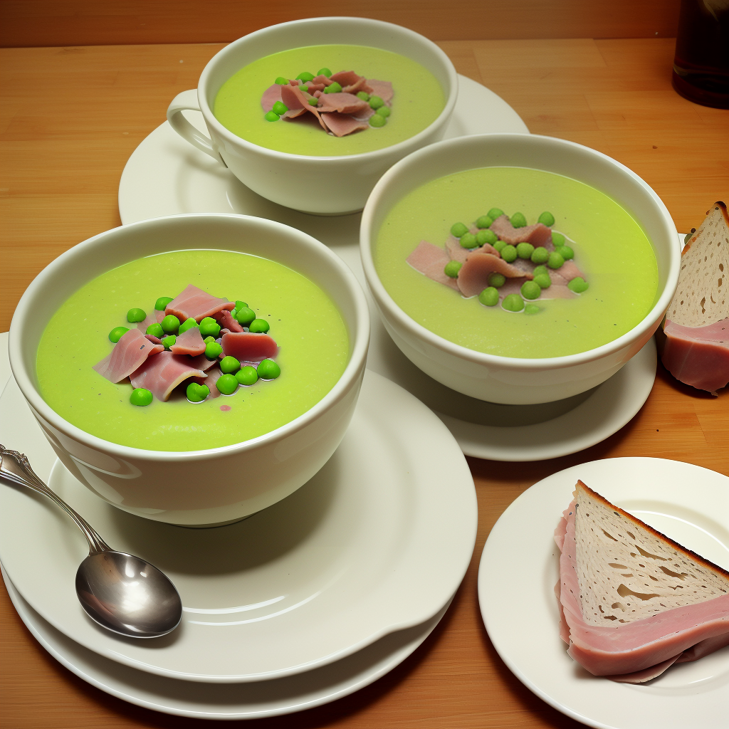calories pea soup with ham