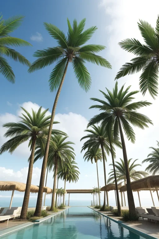 transparent palm trees