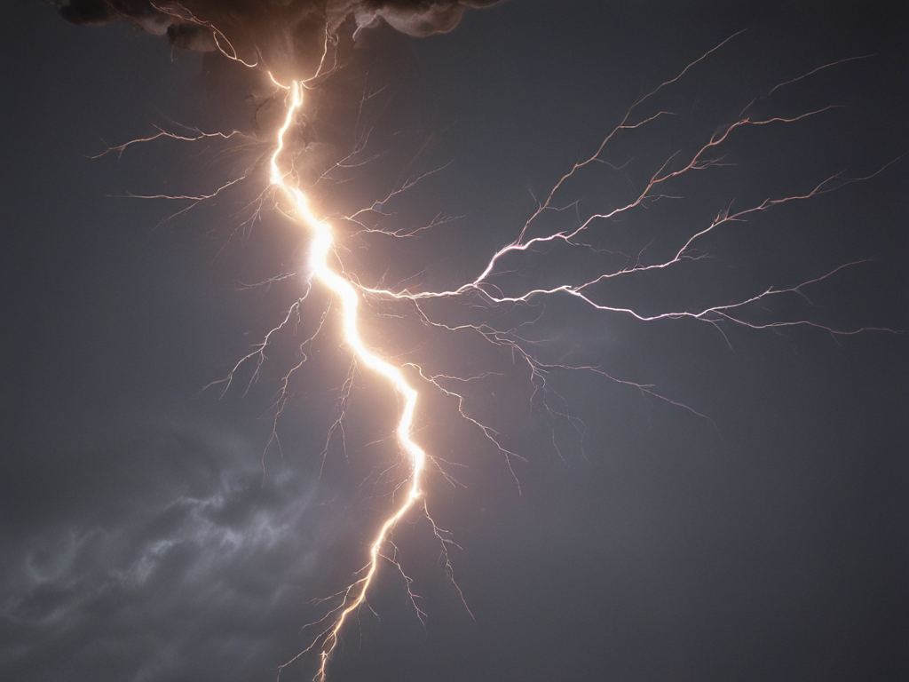 Striking Lightning Illuminates a Dark and Stormy Night Sky Dramatically