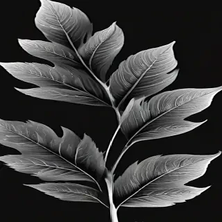black and white leaf clip art