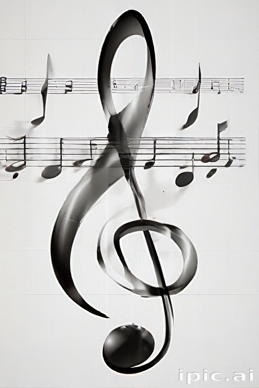 Elegant Musical Notes and Treble Clef Creating a Harmonious Visual Symphony
