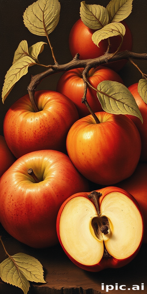 drawn apples