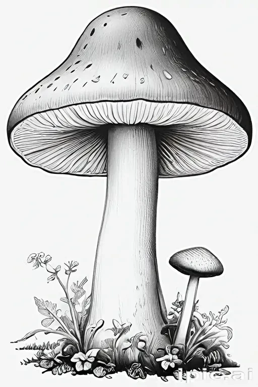 mushroom clip art black and white