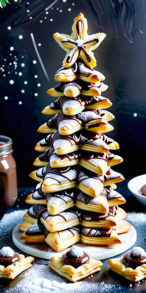 nutella christmas tree with puff pastry