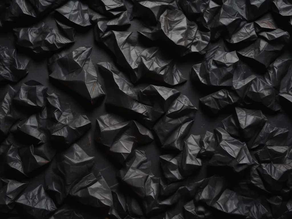 crumpled black paper