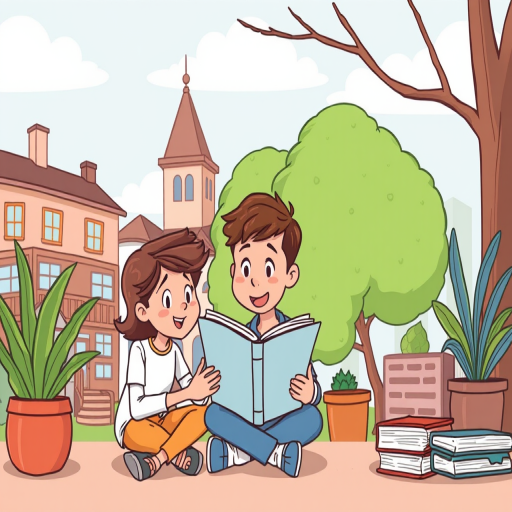 cartoon of reading