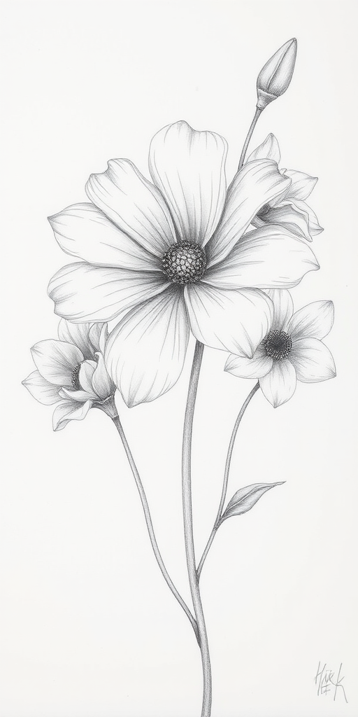 flower drawings pencil