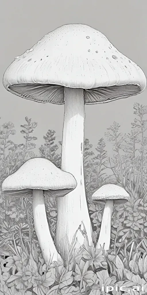mushroom line art