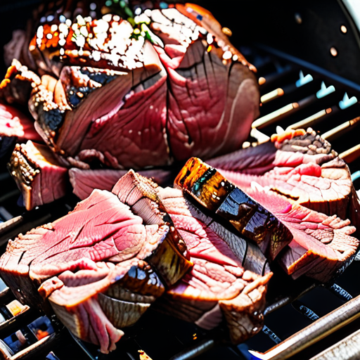 beef sirloin tip roast on grill