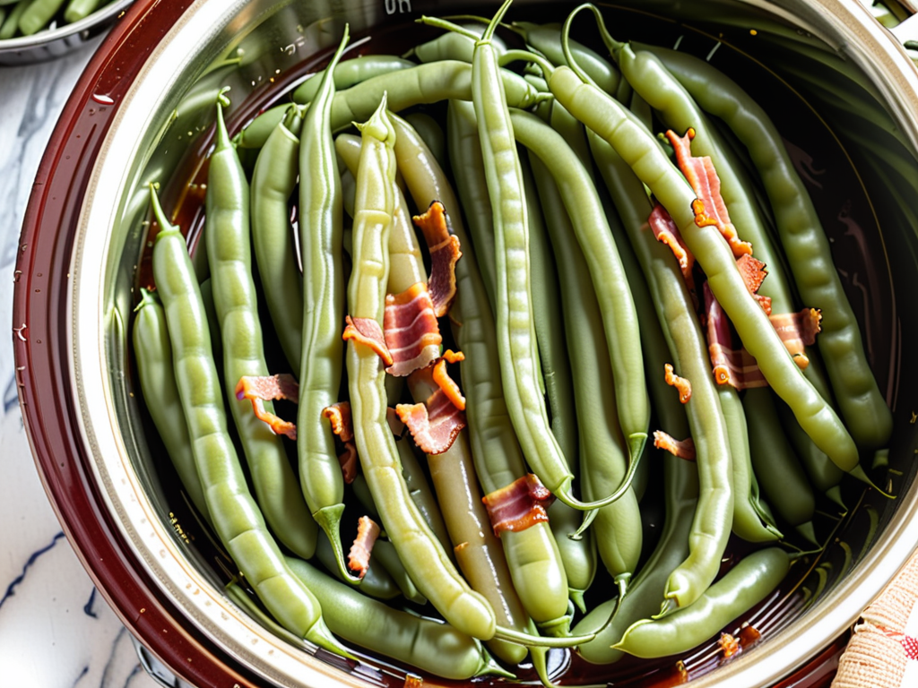 canning green beans with bacon