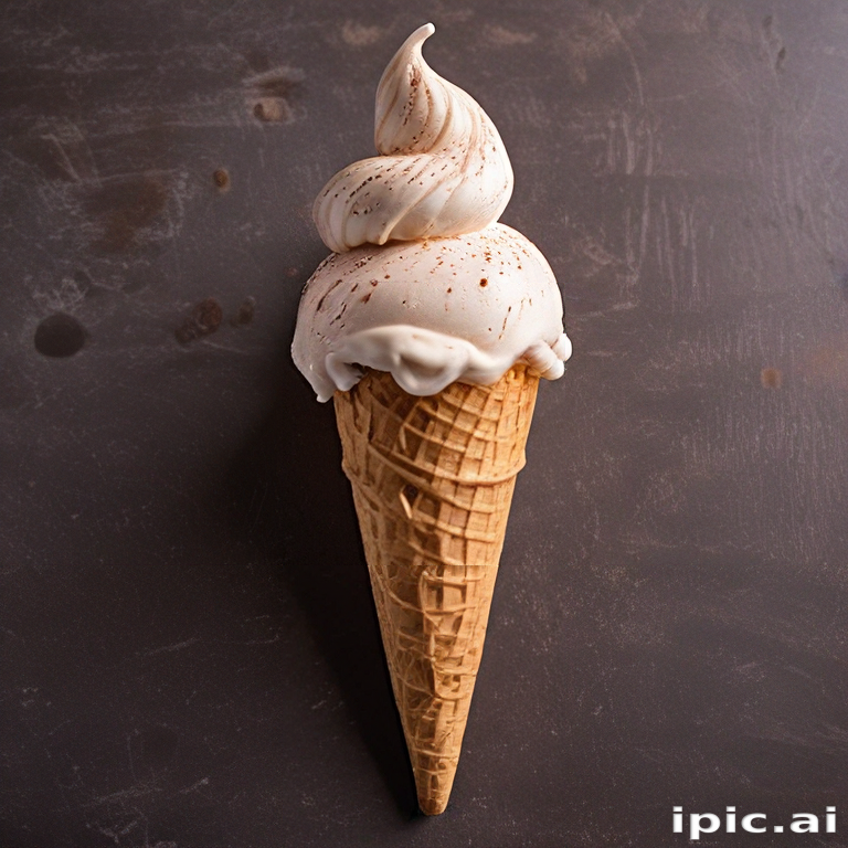 Delicious Soft Serve Ice Cream Cone with Creamy Swirls and Sprinkles.