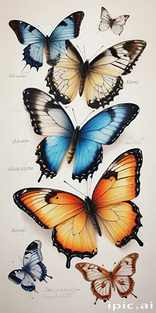 pictures of drawings of butterflies