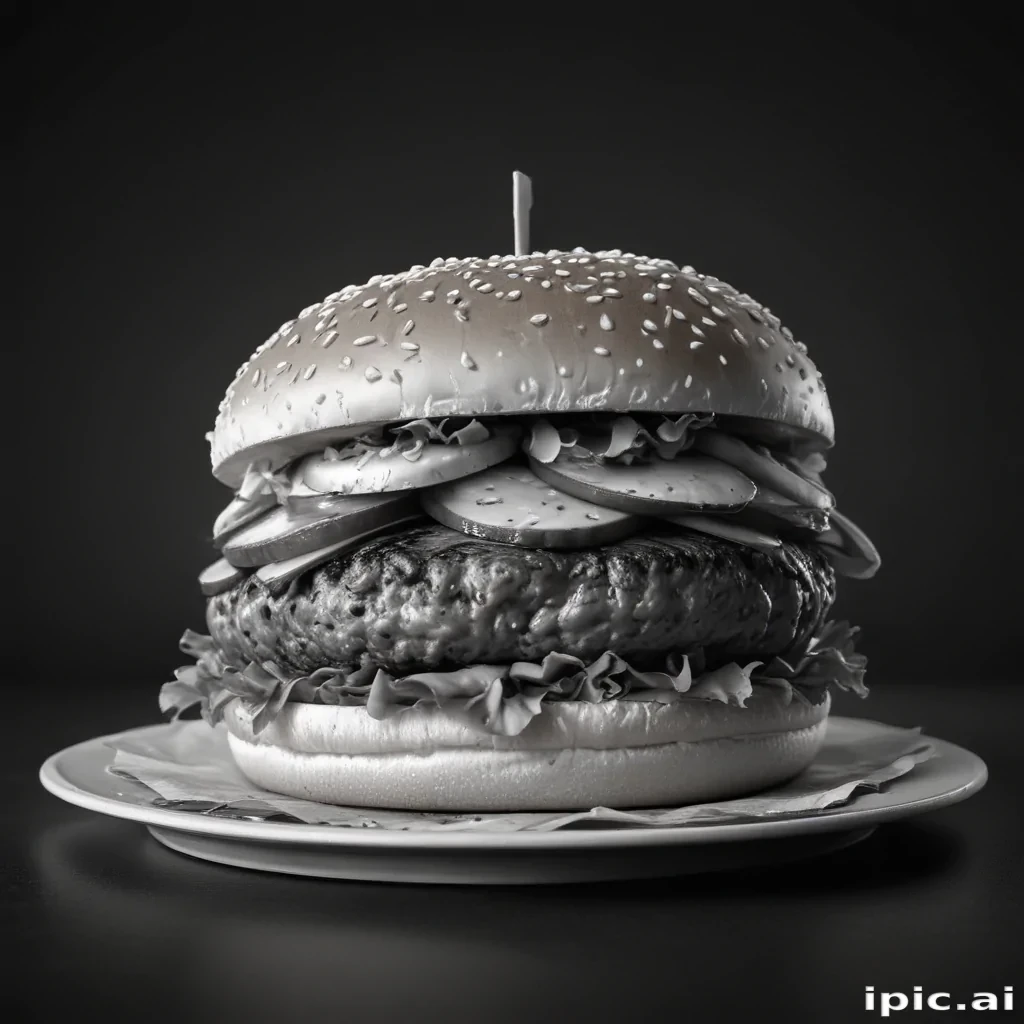 burger clipart black and white
