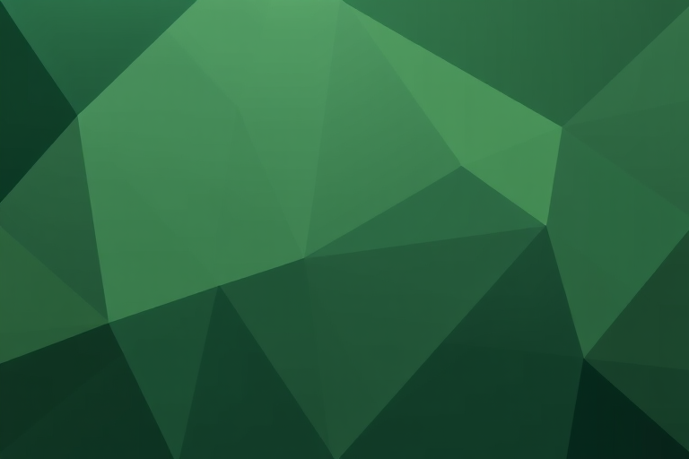 Create a high-resolution abstract geometric background with dark green and muted yellow triangular shapes, using a DSLR camera with a 50mm lens at f/1.8, ISO 100, and a focus on a smooth gradient effect, shot from a top-down view for enhanced depth.